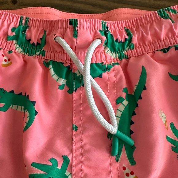 Boys Cat & Jack Pink Green Alligator Swim Trunks XL (16) Pizza Ice Cream Print - Picture 3 of 5